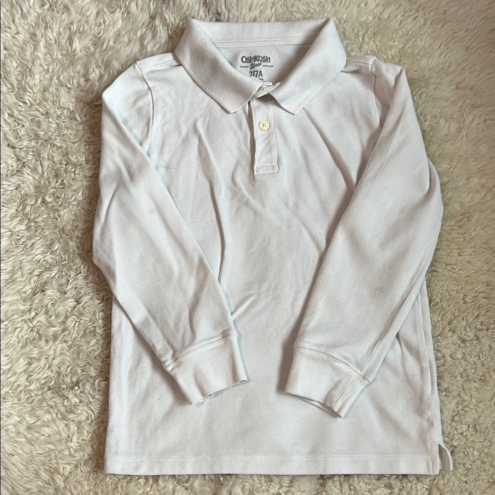 OshKosh B'gosh White Long-Sleeve Polo Shirt 7